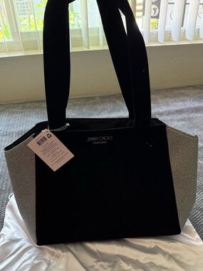 Jimmy Choo Parfums Black Tote with Silver Side Panels